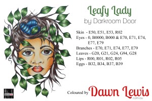 Leafy Lady copic colour printable
