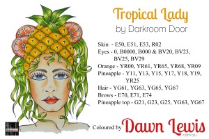 Tropical Lady copic colour printable