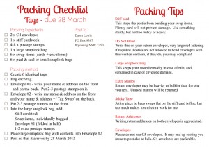 Swap Checklist & packing tips March Tags proof