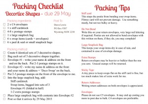 Swap Checklist & packing tips April Deco Shapes proof