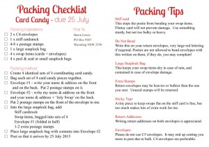 Swap Checklist & packing tips Card Candy reduced