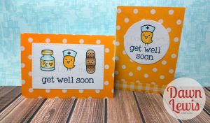 Dawn Lewis shows you how to use the Lawn Fawn 'Get Well Soon' stamp set to create a dozen mini cards. Looking for Lawn Fawn in Australia? Check out www.dawnlewis.com.au for amazing prices.