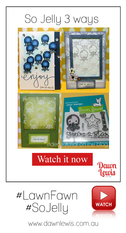 Dawn Lewis shows you how to use the tiny Lawn Fawn 'So Jelly' stamp set 3 very different ways. Click through for three video tutorials. Looking for Lawn Fawn in Australia? www.dawnlewis.com.au