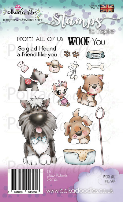 Polkadoodles, Woof You Dogs stamp set, Australia