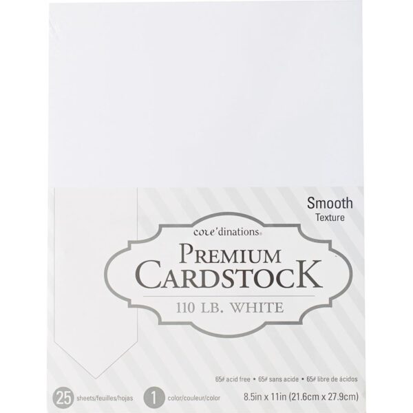 Coredinations smooth 110lb cardstock 25pk White