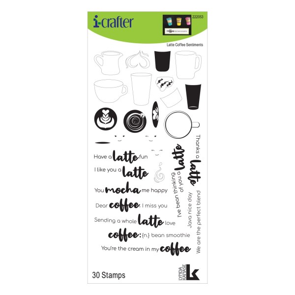 i-Crafter, Latte Coffee Sentiments stamp set, Australia