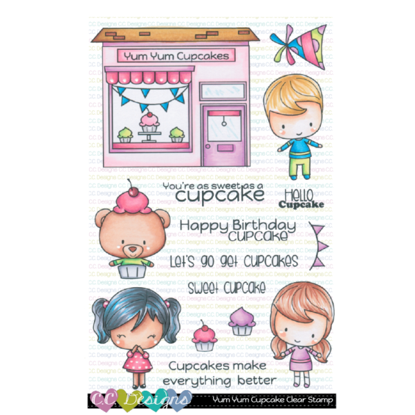 CC Designs, Yum Yum Cupcake stamp set, Australia
