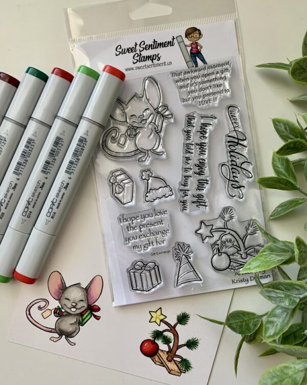 Sweet Sentiment, Gift Exchange Mouse stamp set, Australia