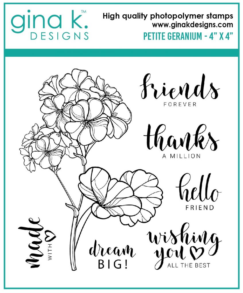 Gina K Designs, Petite Geranium Mini Stamp Set, Australia