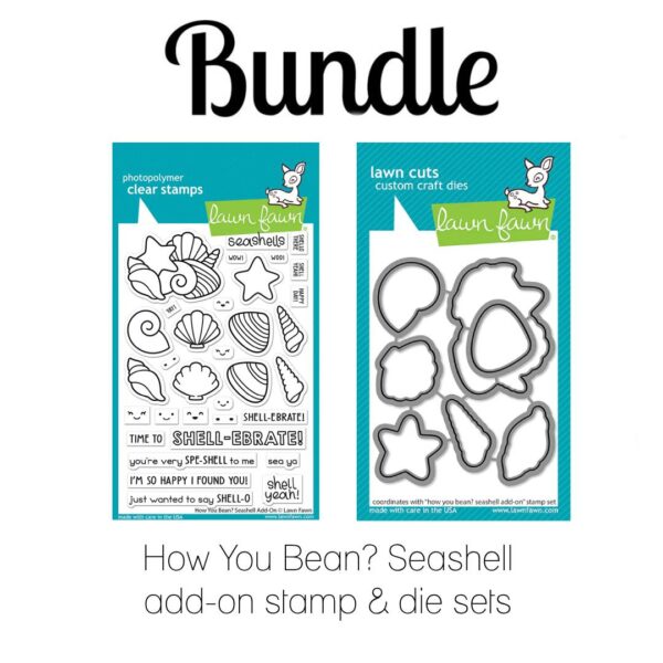 How You Bean? Seashell add-on stamp & die bundle, Lawn Fawn