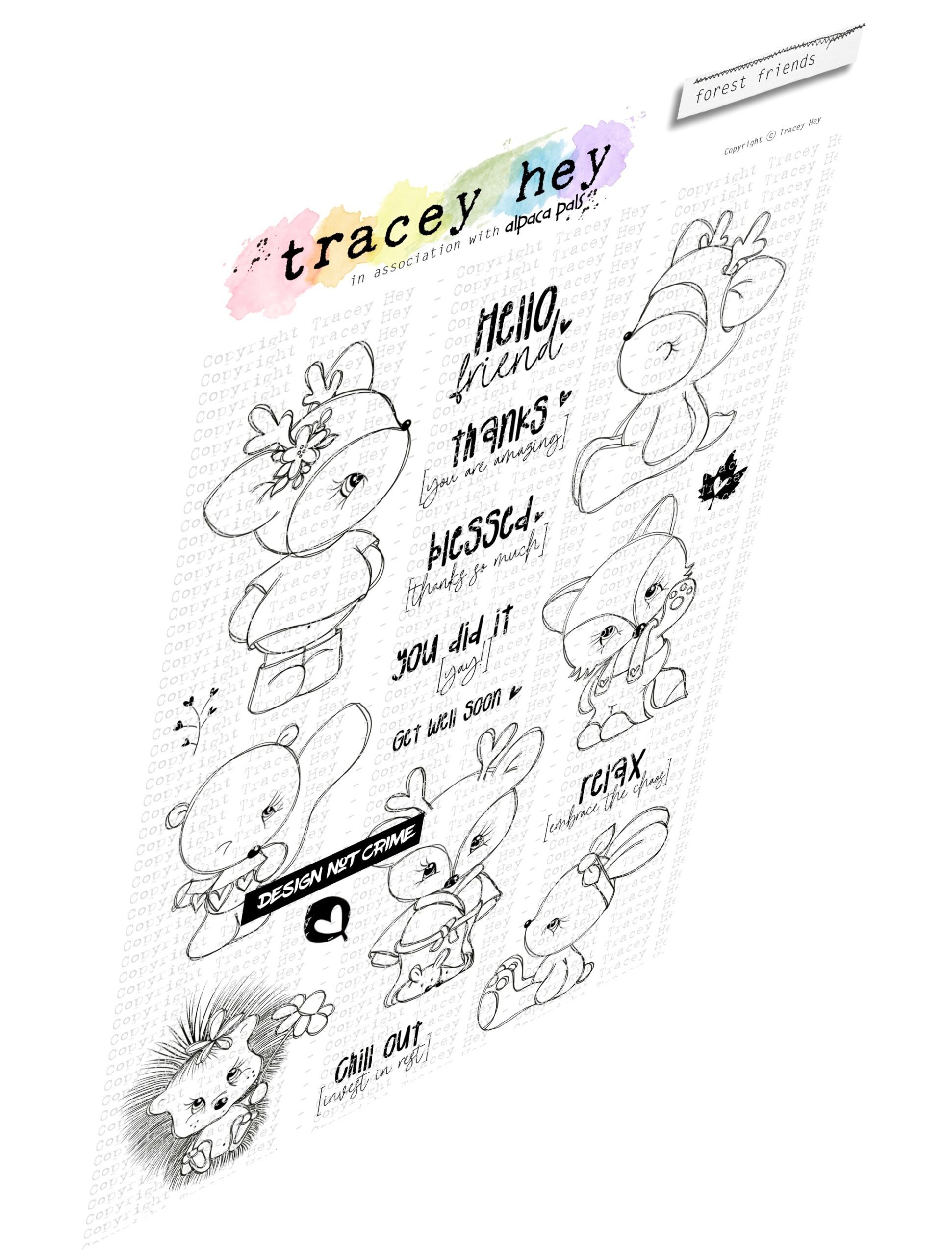 Forest Friends stamp set, Tracey Hey