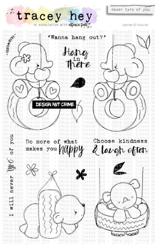 Tracey Hey, Never Tyre of You stamp set, Australia