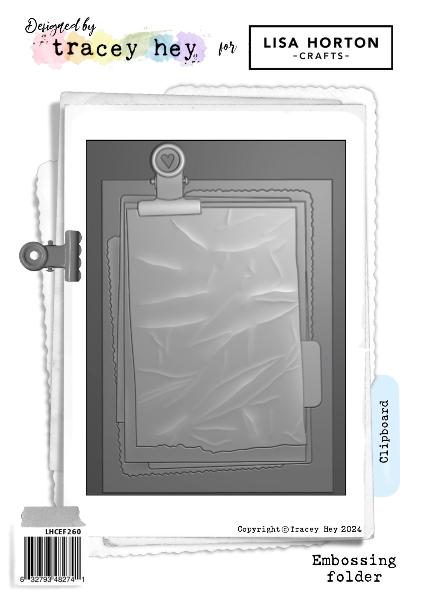 Tracey Hey, Clipboard 3D embossing folder + die, Australia