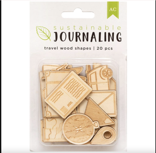 Travel Wood Shapes 20pk, American Crafts