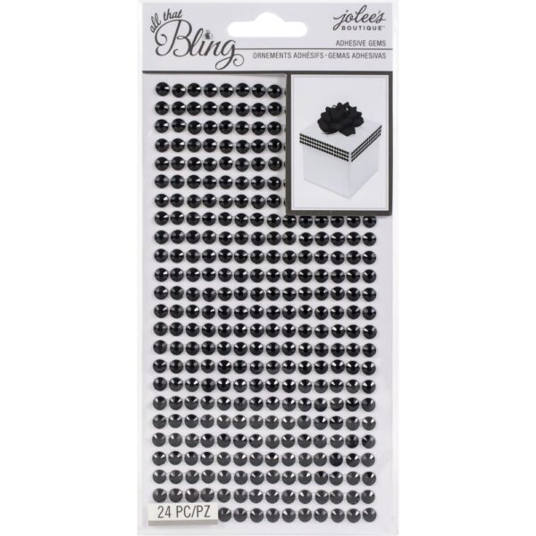 Boutique Bling - Black rhinestone embellishments, Jolee's