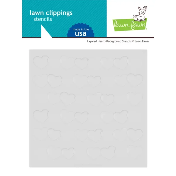 Layered Hearts Background stencil set, Lawn Fawn