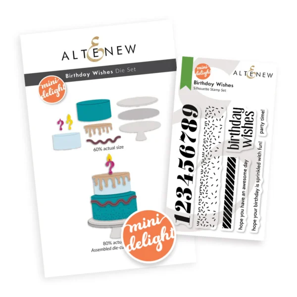 Mini Delight: Birthday Wishes stamp & die bundle, Altenew