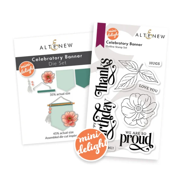 Mini Delight: Celebratory Banner stamp & die bundle, Altenew