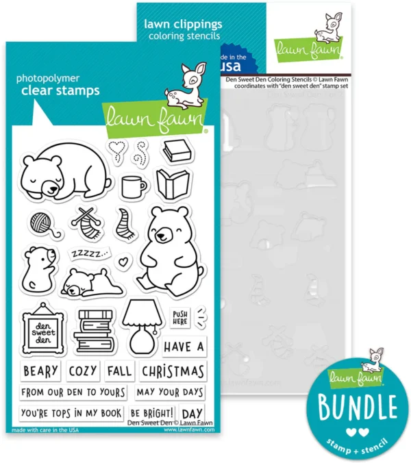 Den Sweet Den stamp & stencil bundle, Lawn Fawn