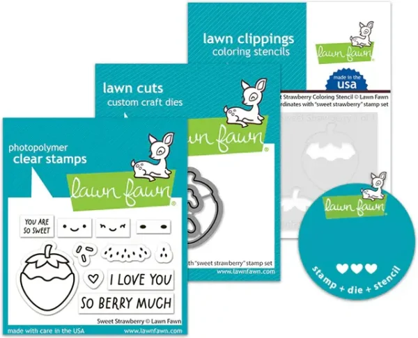 Sweet Strawberry (stamps/dies/stencils), Lawn Fawn