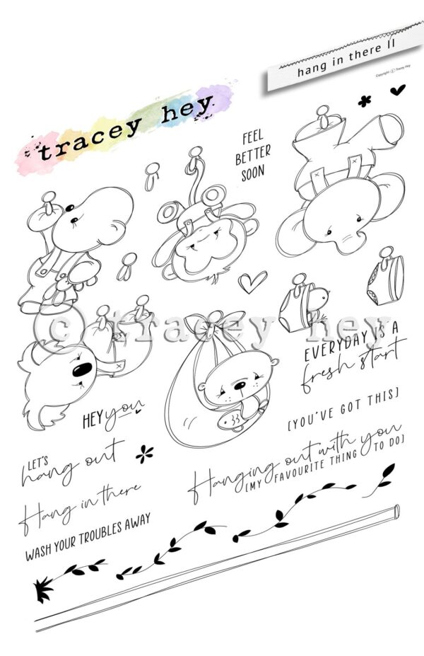 Hang in There II stamp set, Tracey Hey