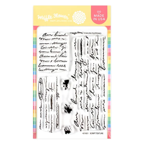 Script Texture stamp set, Waffle Flower