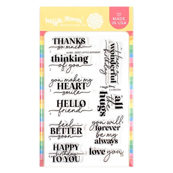 Sweet Lattice Sentiments v2 stamp set, Waffle Flower