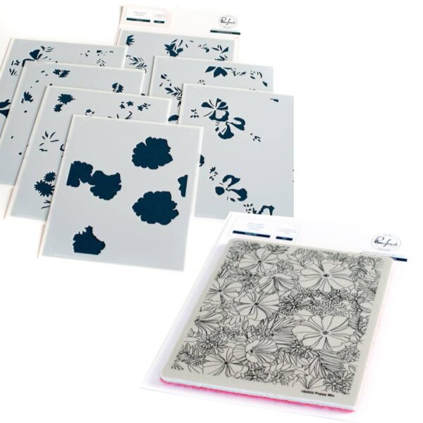 Poppy Mix stamp & stencil bundle, Pinkfresh Studio